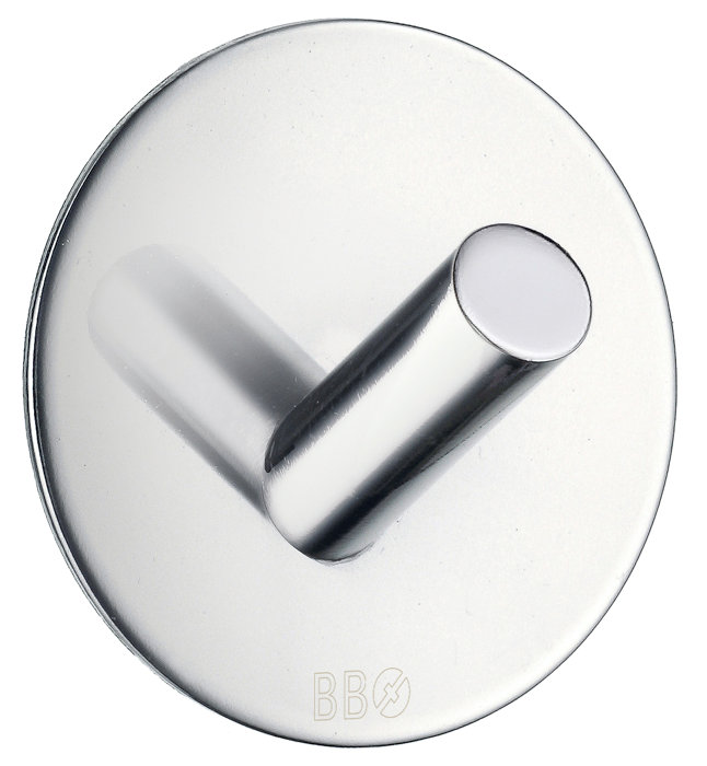 Enkel krok selvklebende Ø48 mm - krom